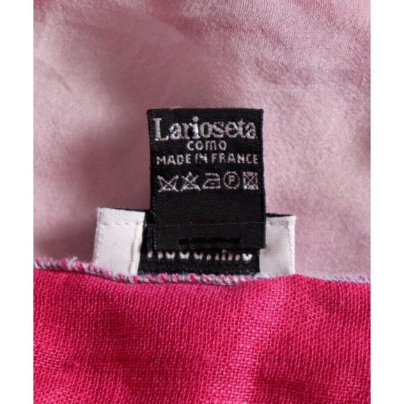 Moschino Larioseta Unisex Blue Pink Scarf Ombre Linen Silk Vintage Oblong Scarf - Picture 4 of 7